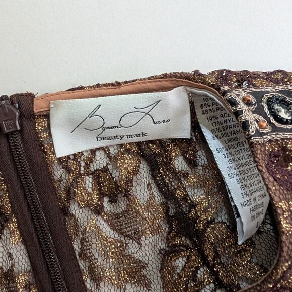 Byron Lars Talma Brocade Sheath Dress Embellished Sleeveless Sz 4 Anthropologie - Picture 7 of 12